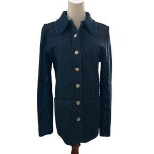 Field Gear FG Women's Size S Blue Quilted Denim & Knit Mixed Media Jacket    SHO